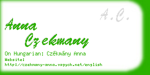 anna czekmany business card